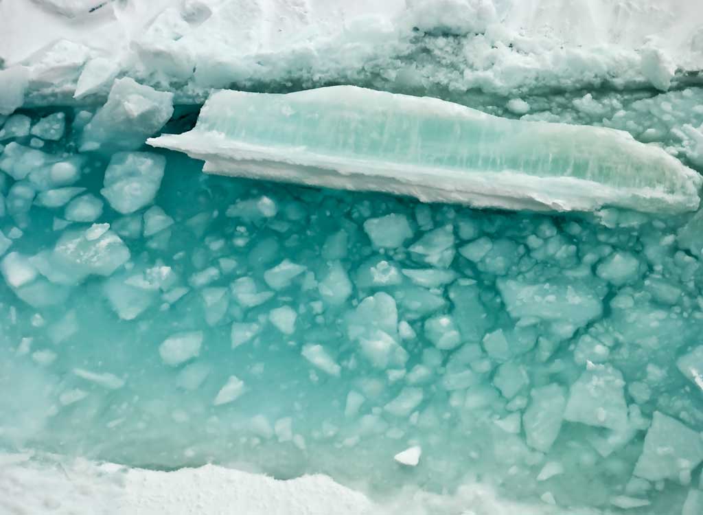 Smashed sea ice at Signy in the Antarctic Ocean