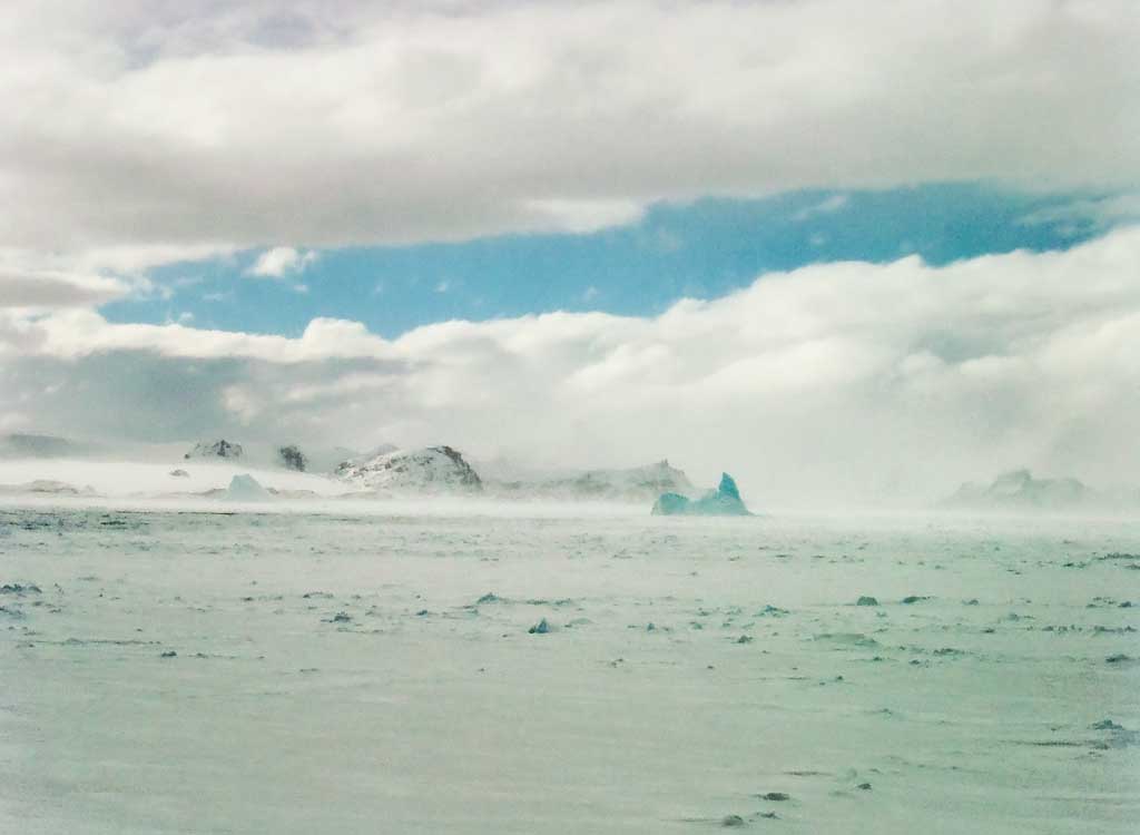 The frozen seascape at Signy in the Antarctic