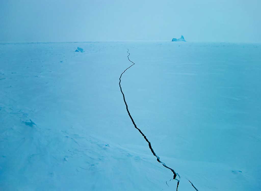 Sea ice cracking around Signy in the Antarctic